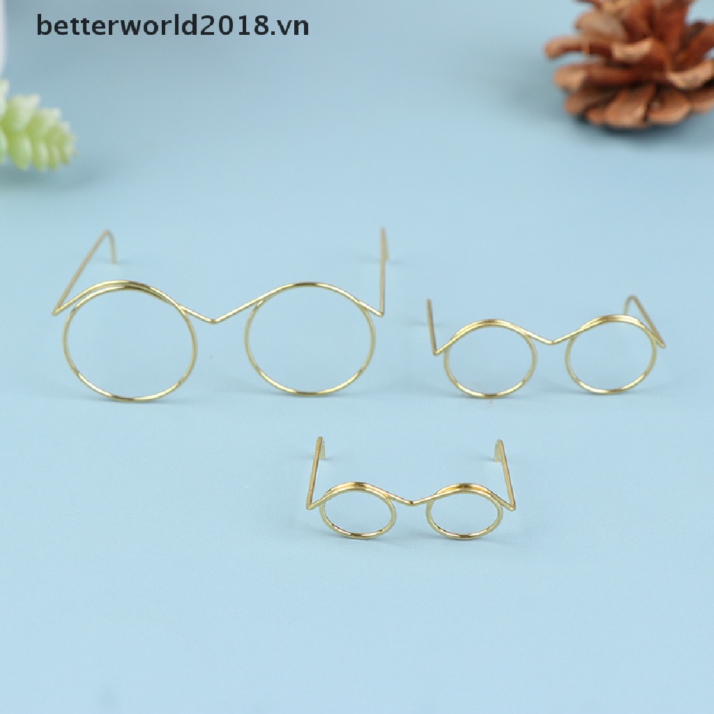 Set 5 / 10 Mắt Kính Không Gọng Tròn Phong Cách Retro Cho Búp Bê 9 / 25 / 30cm