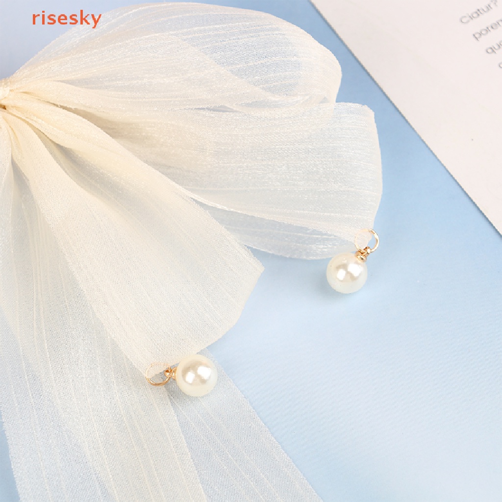 Kẹp Tóc Thắt Nơ Bằng Lưới Màu Trắng Đen Thời Trang Mùa Xuân Cho Nữ