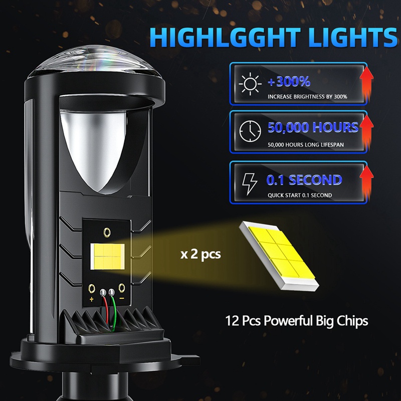 Bộ Đèn LED H4 Bi-LED 20000LM 80W Cao / Thấp Cho Xe Hơi