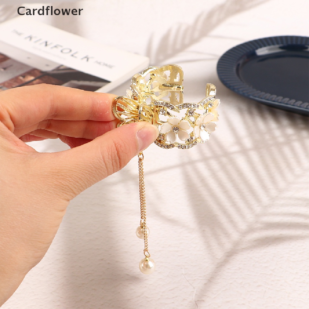 &lt; Cardflower &gt; Kẹp Tóc Tua Rua Đính Ngọc Trai Thanh Lịch Phong Cách Hàn Quốc Cho Nữ