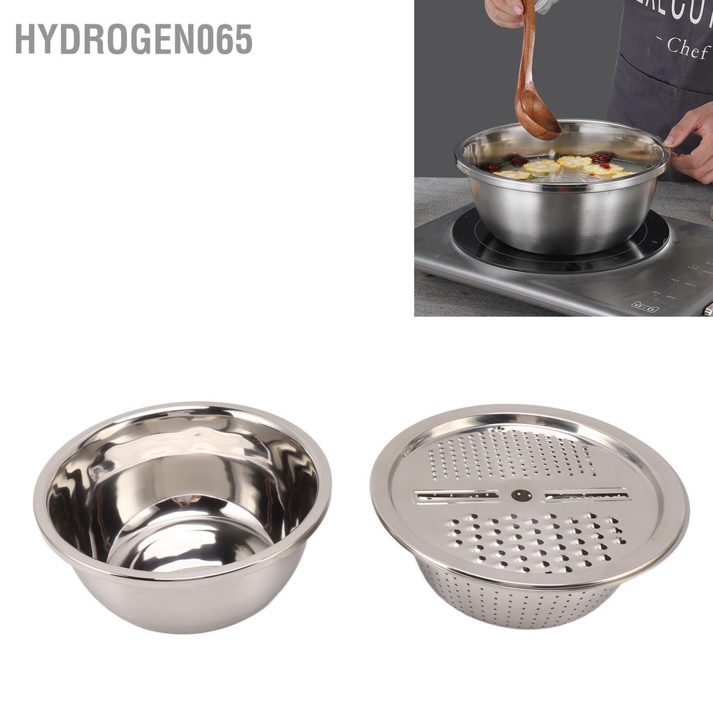 Hydrogen065 3 Thép Không Gỉ Thoát Rổ Dụng Cụ Cắt Rau Củ Trong 1 Nhà Bếp Đa Năng Julienne Xay Salad Máy Làm Bát