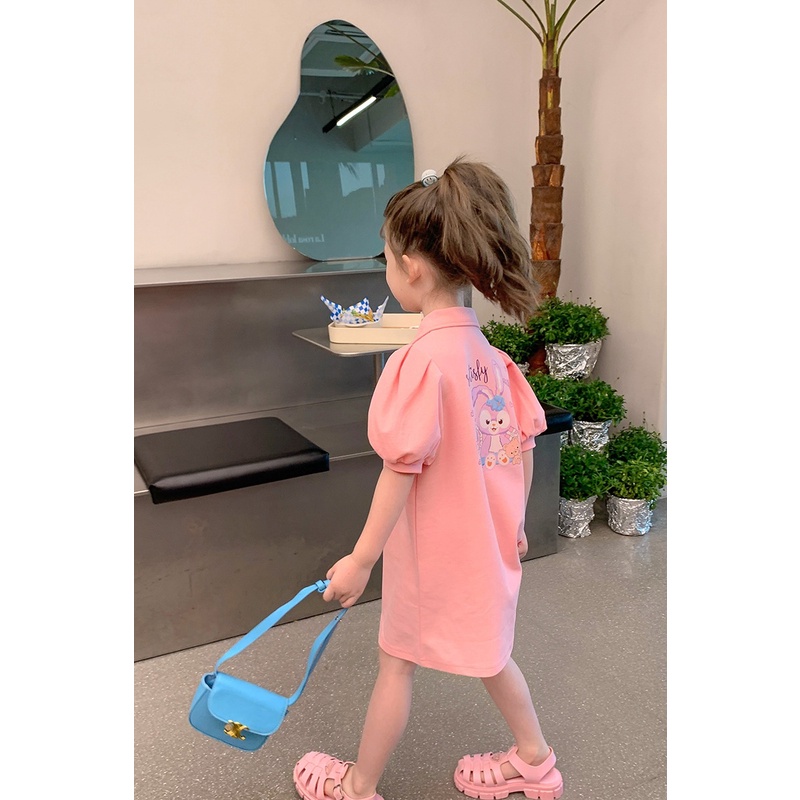 90-150cm Váy Bé Gái Váy Mùa Hè Váy Polo Phiên Bản Hàn Quốc Phong Cách Mới Ảnh Hưởng Ngôi Sao Thời Trang Dailu Váy Hoạt Hình Hợp Thời Trang