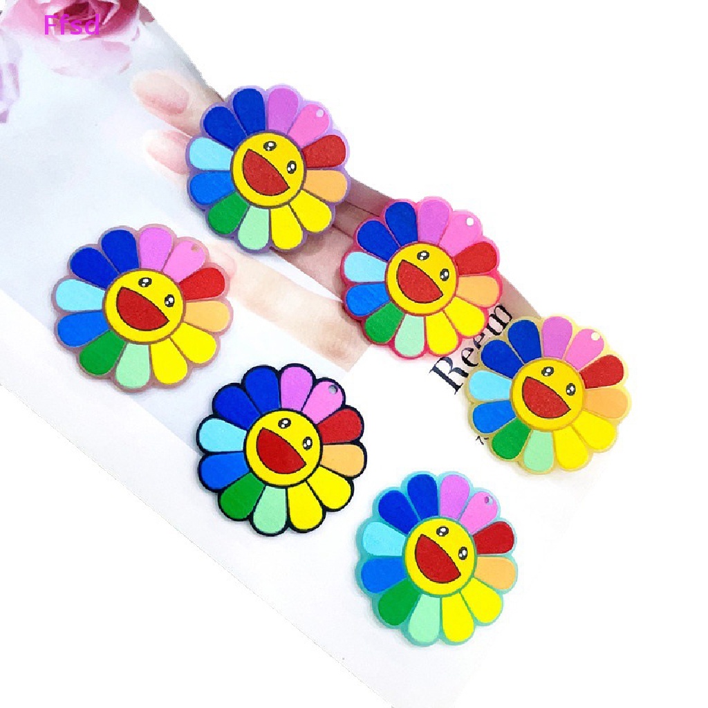 {Ffsd} Móc Khóa Acrylic Phát Quang 45mm Hình Hoa Hướng Dương Đầy Màu Sắc Làm Quà Tặng Trang Sức