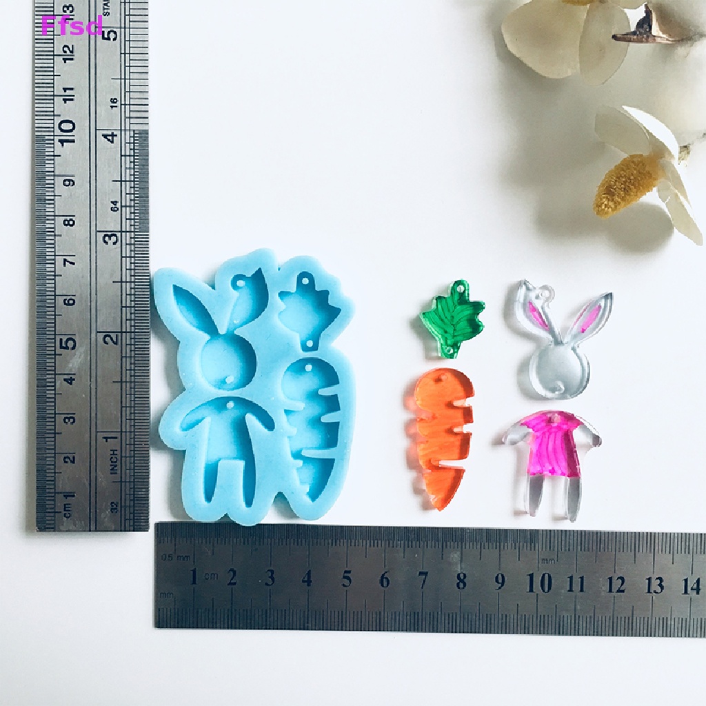 1 Khuôn Silicone Làm Móc Khóa Hình Thỏ Cà Rốt Diy
