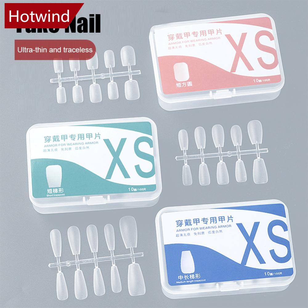 Hộp 100 Móng Tay Giả Siêu Mỏng Không Trầy Xước Có Thể Tháo Rời DGA1