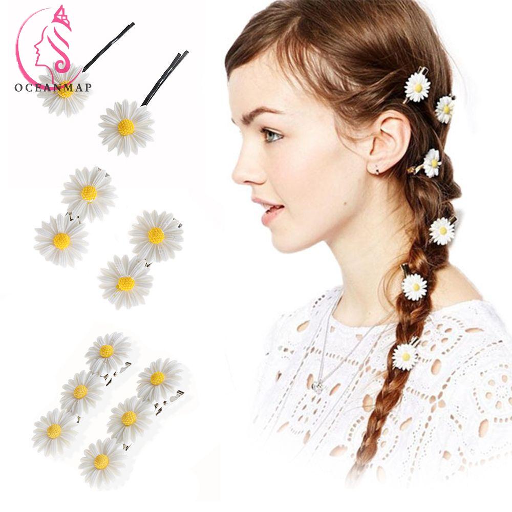 Kẹp Tóc Hình Hoa Cúc Chất Liệu Acrylic Xinh Xắn Cho Nữ