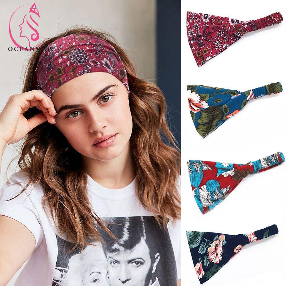 Băng Đô Vải Cotton Co Giãn Bản Rộng Dùng Tập Yoga / Thể Thao Cho Nữ