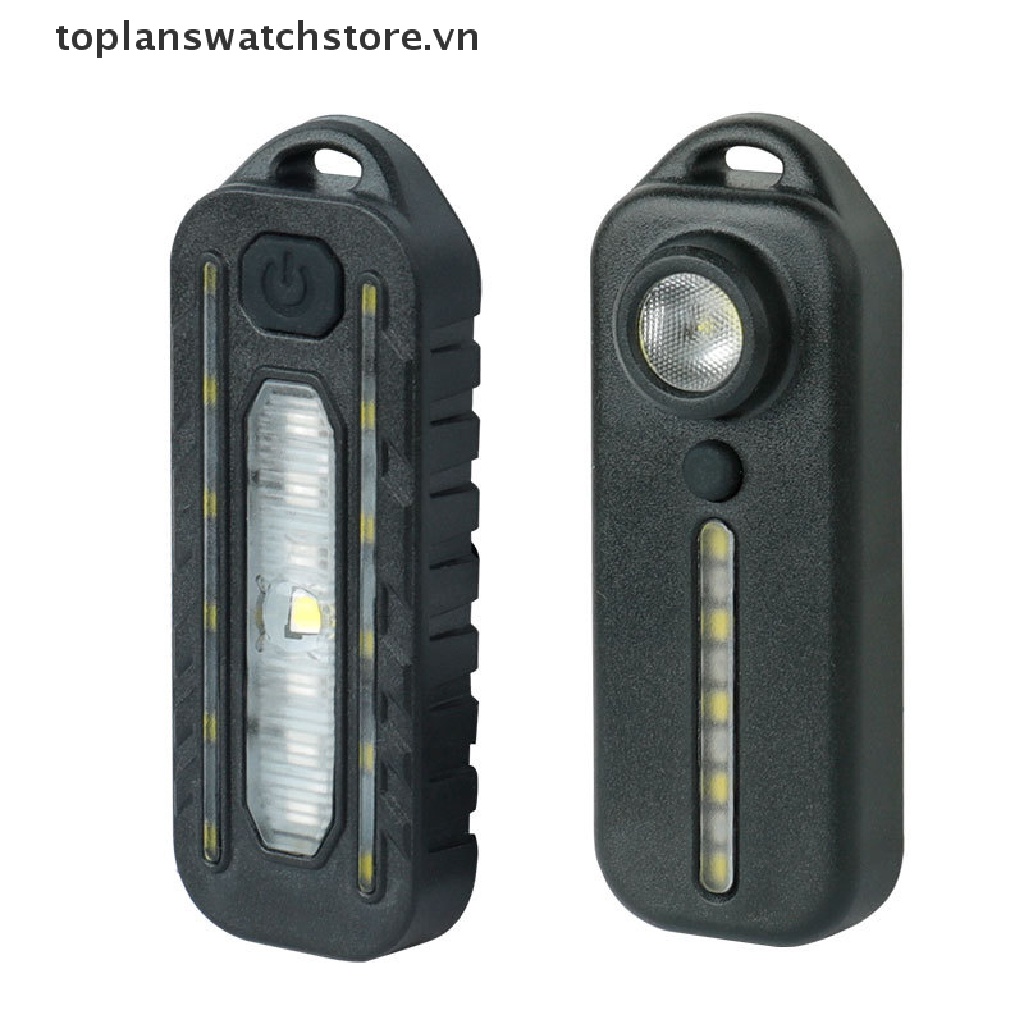 Đèn Pin LED Cảnh Báo Ánh Sáng Xanh Đỏ Có Kẹp Sạc USB Cho Xe Đạp