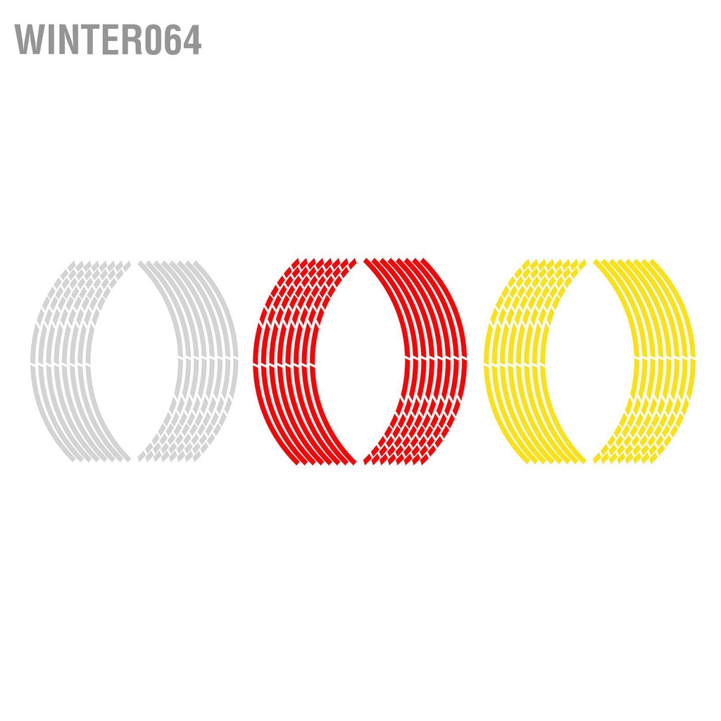 Bộ 16 Miếng Dán Phản Quang 18 Inch Dùng Trang Trí Vành Bánh Xe Hơi