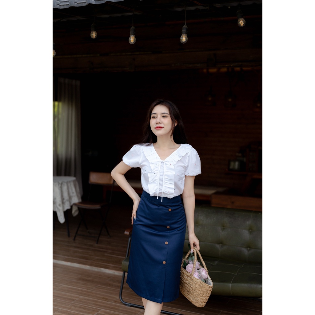 Chân váy dài Lani Button Side Skirt