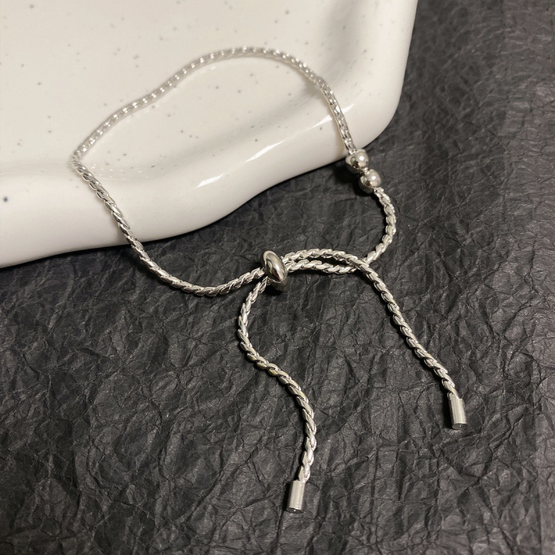 Vòng Tay Dây Rút Chất Liệu Thép Titan Phong Cách Vintage