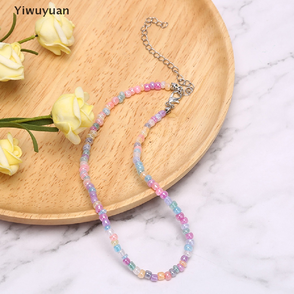 &lt; Yiwuyuan &gt; Vòng Cổ Choker Chuỗi Hạt Nhiều Màu Sắc Thời Trang Boho Làm Quà Tặng Cho Nữ Đa