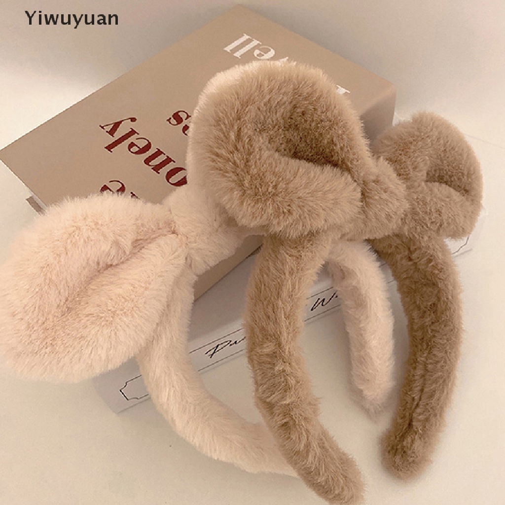 1 Băng Đô Cài Tóc Tai Thỏ Bằng Lông Nhung Màu Trơn Dành Cho Nữ