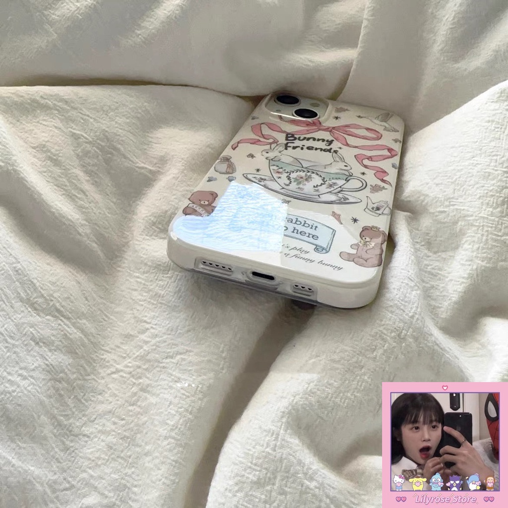 Ốp Điện Thoại Hình Thỏ Alice Xinh Xắn Cho iPhone 12 13 11 14 Pro Max