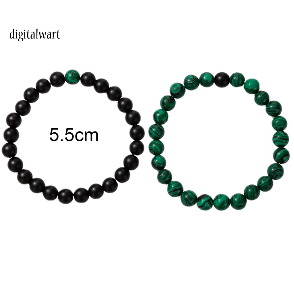 Kỹ Thuật Số| Set 2 Vòng Tay Đá Mắt Hổ Màu Xanh Lá / Đen Thoải Mái Thời Trang Hàng Ngày