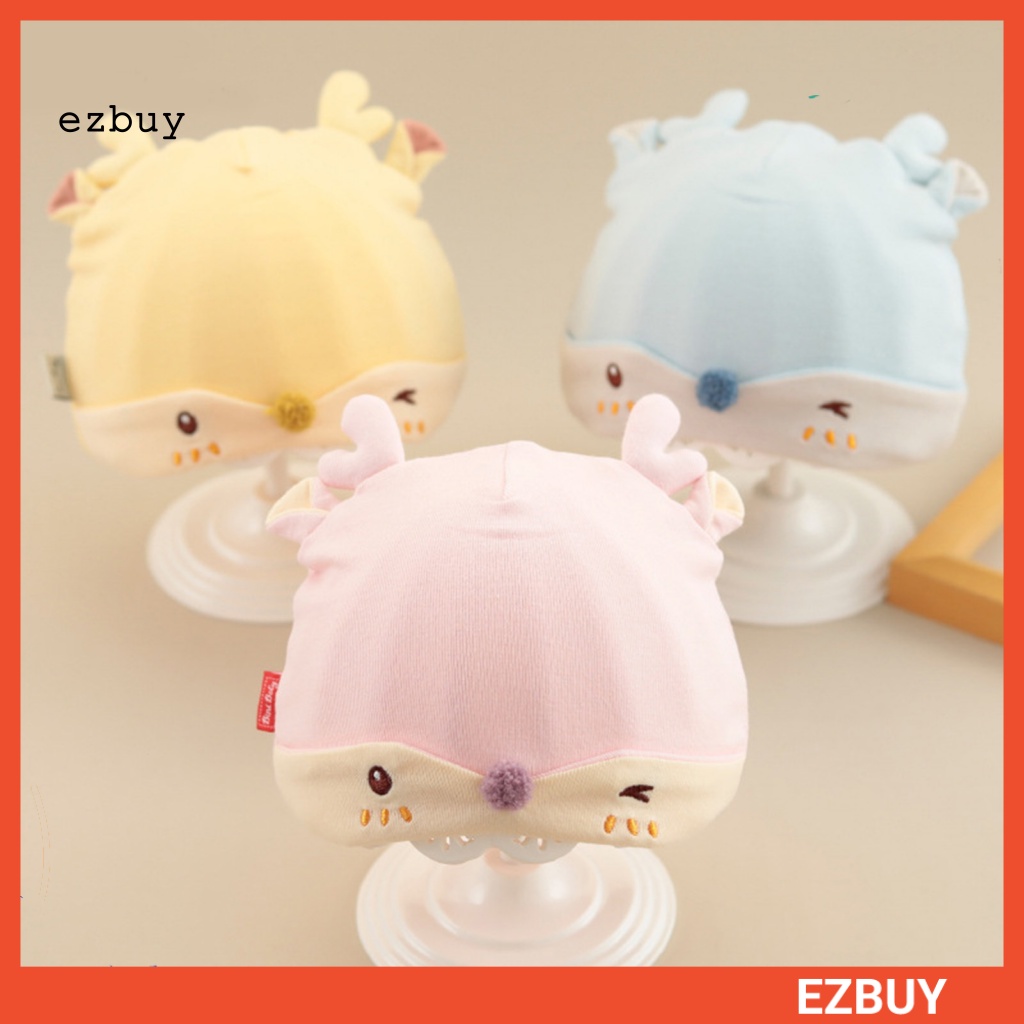 Mũ Trùm Đầu Bằng Vải Cotton Thoải Mái Thiết Kế Tai Hươu Đáng Yêu Dành Cho Bé 0-4 Tháng Tuổi