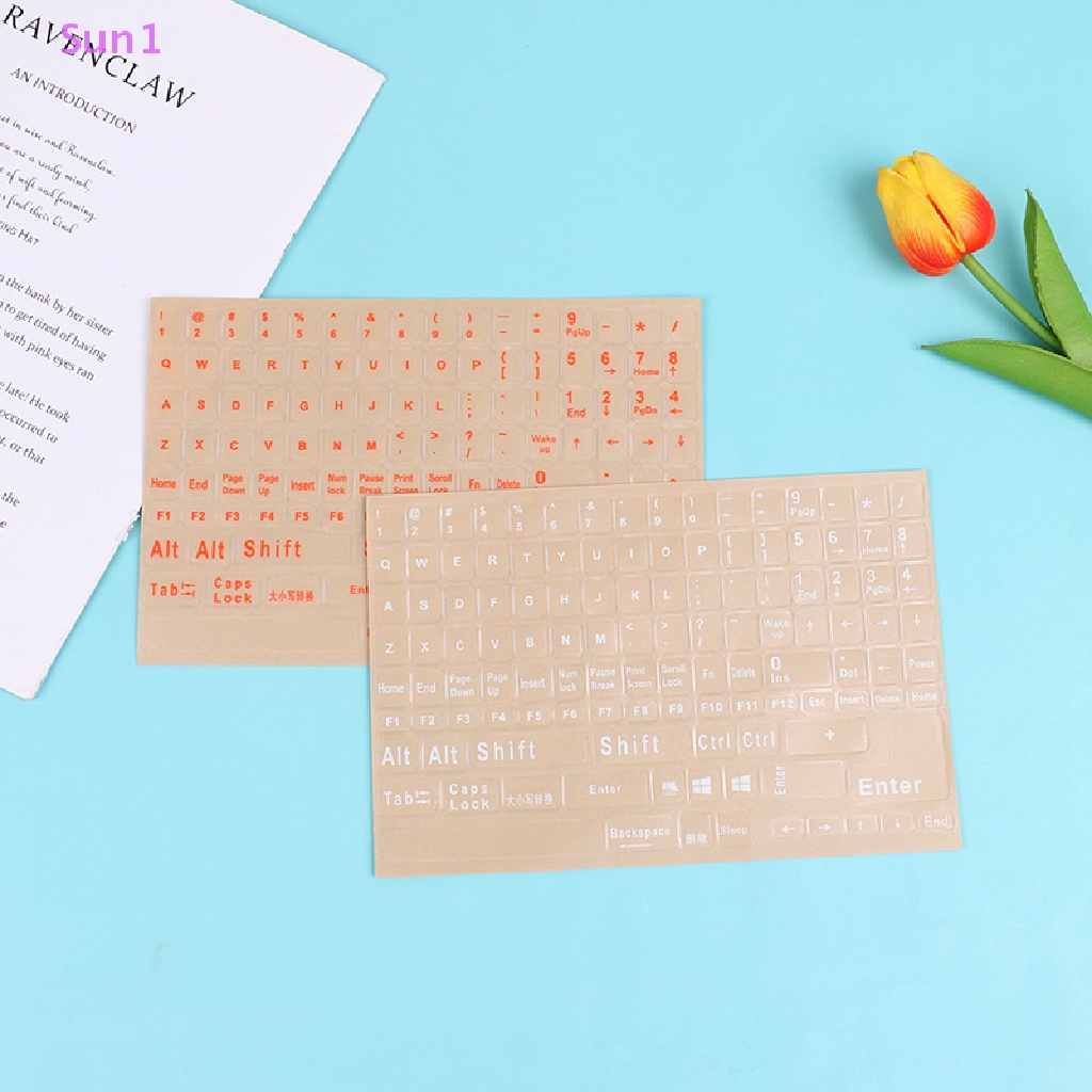 Sun1 > Miếng Dán Bàn Phím Máy Tính Trong Suốt Mờ Chữ Tiếng Anh
