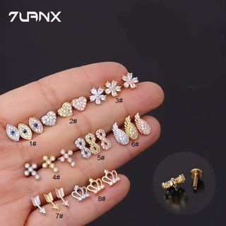 1 Khuyên Xỏ Tai / Môi / Tai / Mũi Tên / Hoa / Trái Tim Bằng Thép Không Gỉ 16Ga