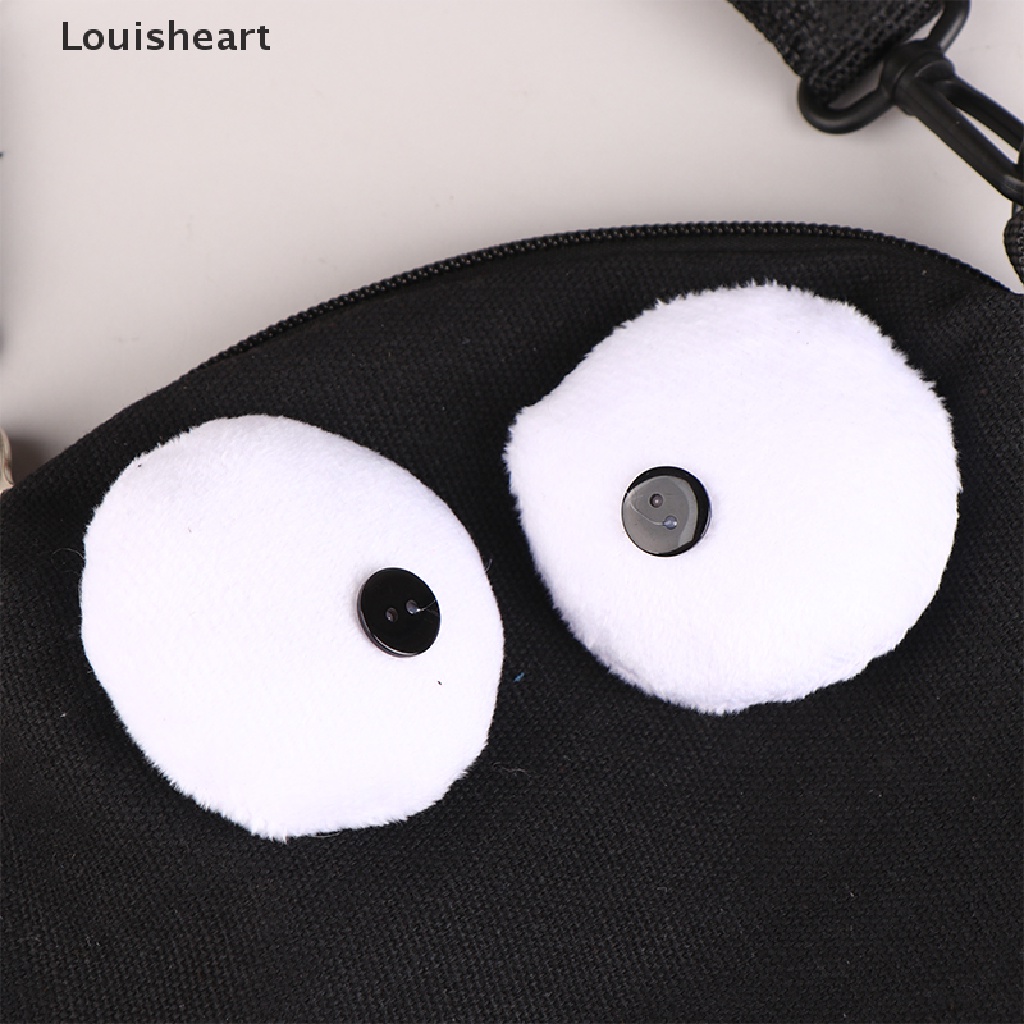 Túi Đeo Chéo Vai Louisheart Vải Canvas Hình Đôi Mắt To Dễ Thương Dành Cho Nữ