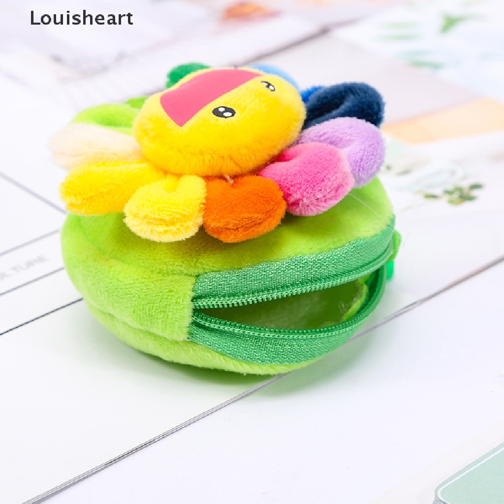 Louisheart Móc Khóa Hình Hoa Hướng Dương Mặt Cười Nhồi Bông Nhiều Màu Có Khóa Kéo Tiện Dụng