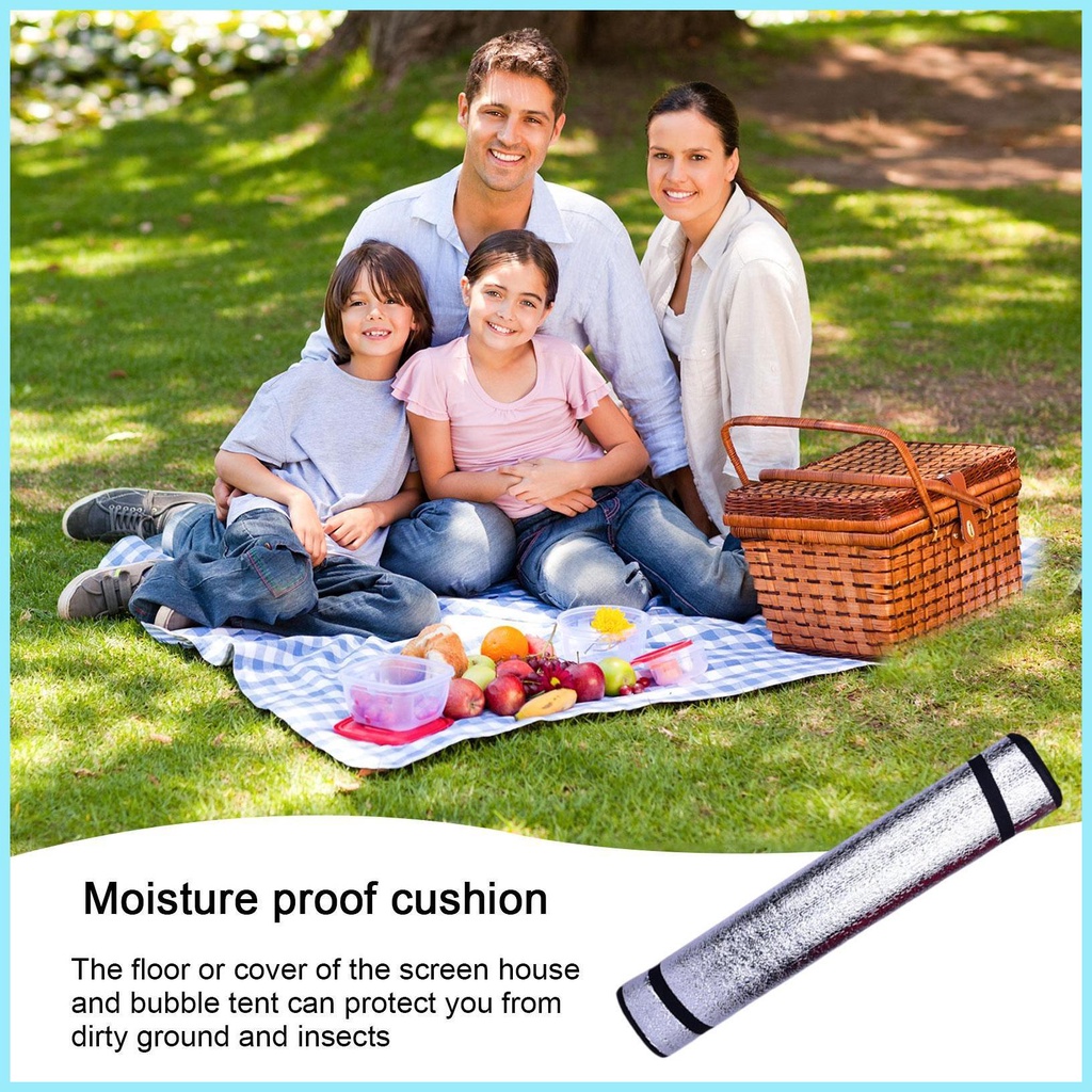 Thảm Cắm Trại 68.9x23.62inch Bằng Màng Nhôm Kèm 2 Dây Buộc Tiện Dụng