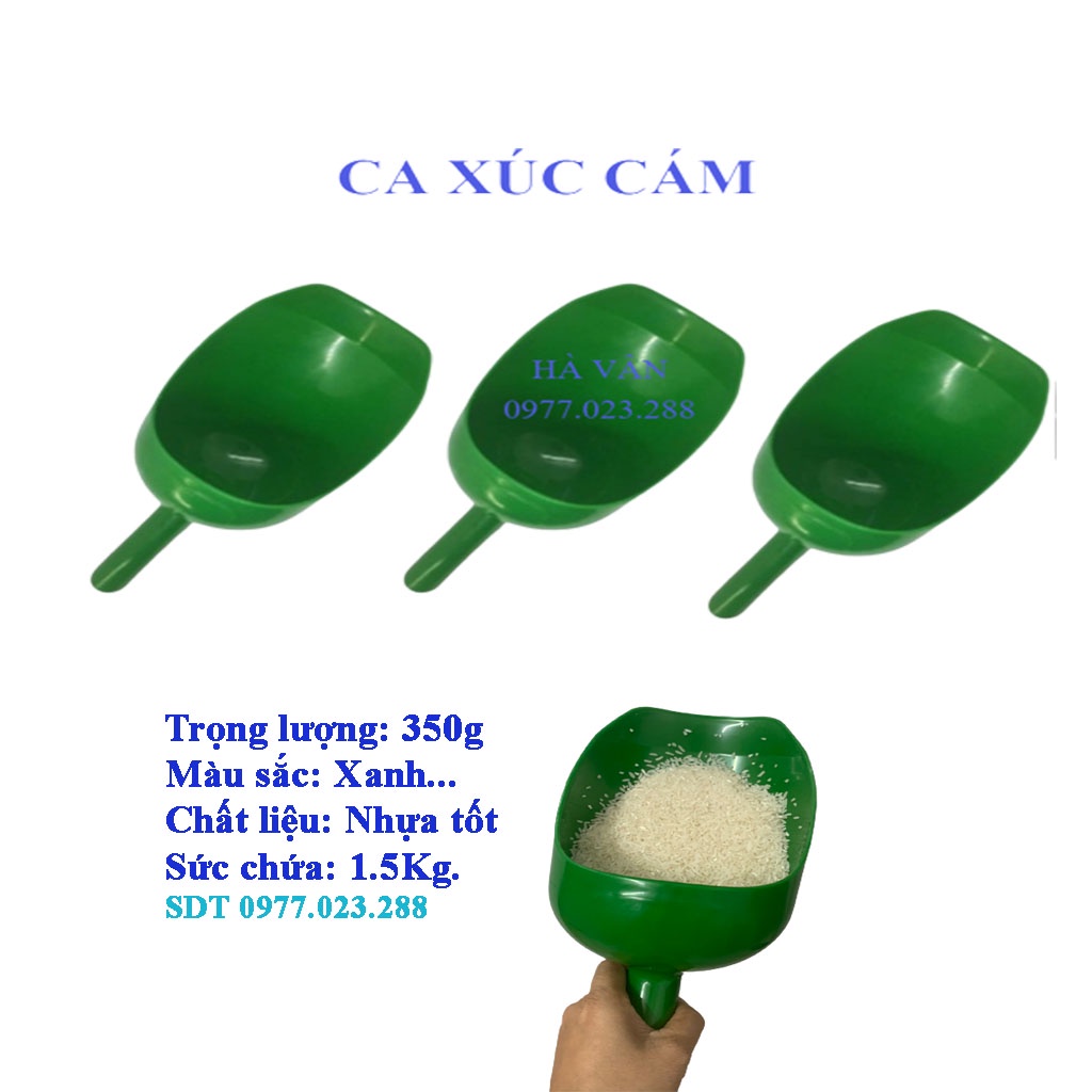 Ca nhựa xúc cám 1.5kg - Gáo Xúc Cám Bằng Nhựa Nguyên Sinh Cao Cấp, An Toàn
