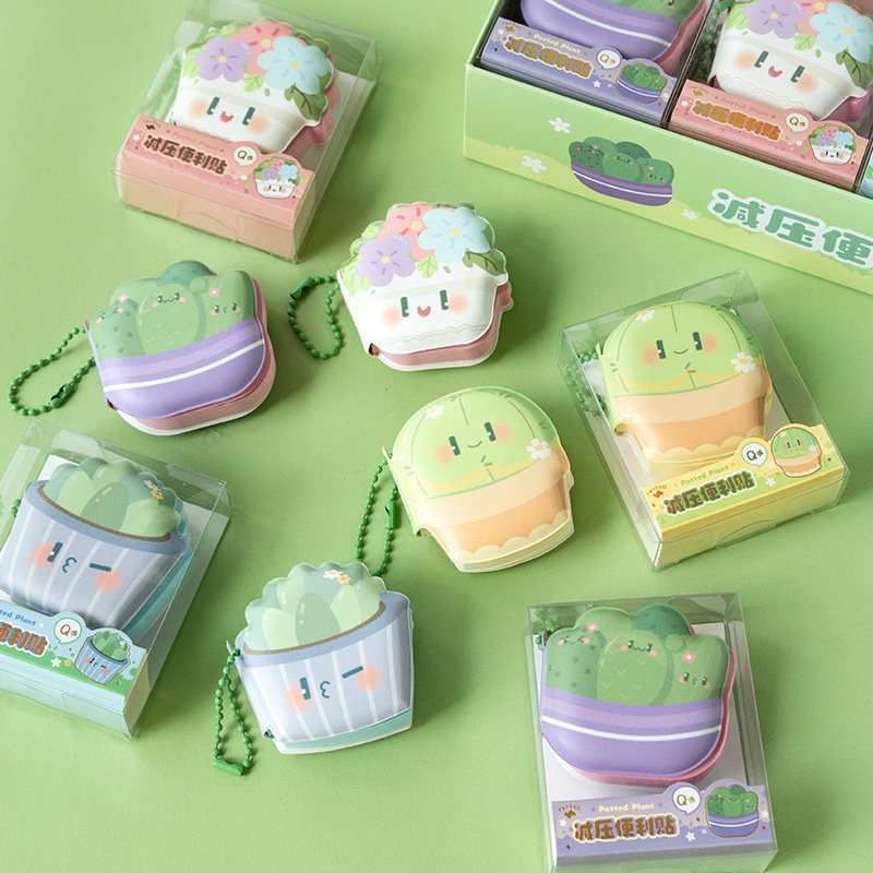 Giấy Note Hình Chậu Cây Nhỏ Nhắn Dễ Thương Sáng Tạo Giúp Giảm Căng Thẳng Cho Học Sinh