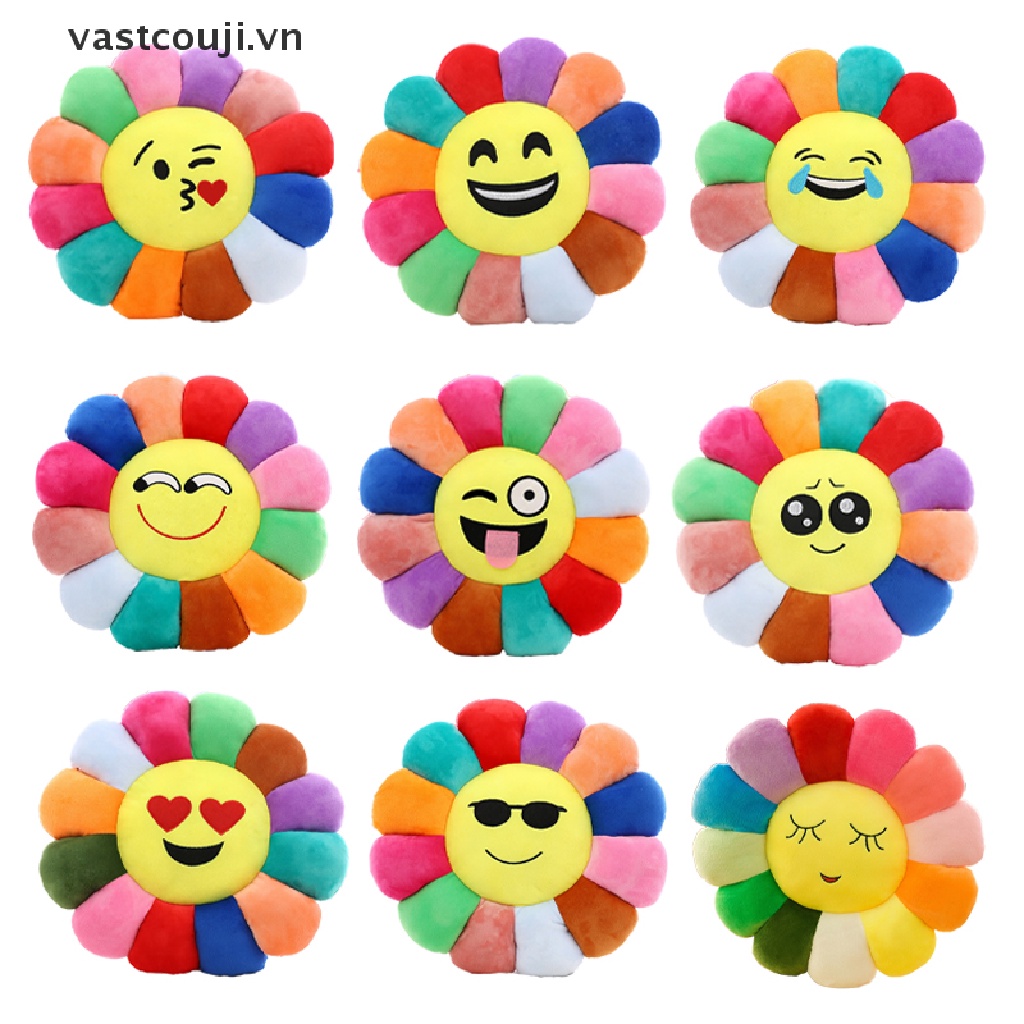 Gối Đệm Thư Giãn Hình Hoa Hướng Dương Hoạt Hình Nhiều Màu Sắc Vui Nhộn Trang Trí Nhà Cửa