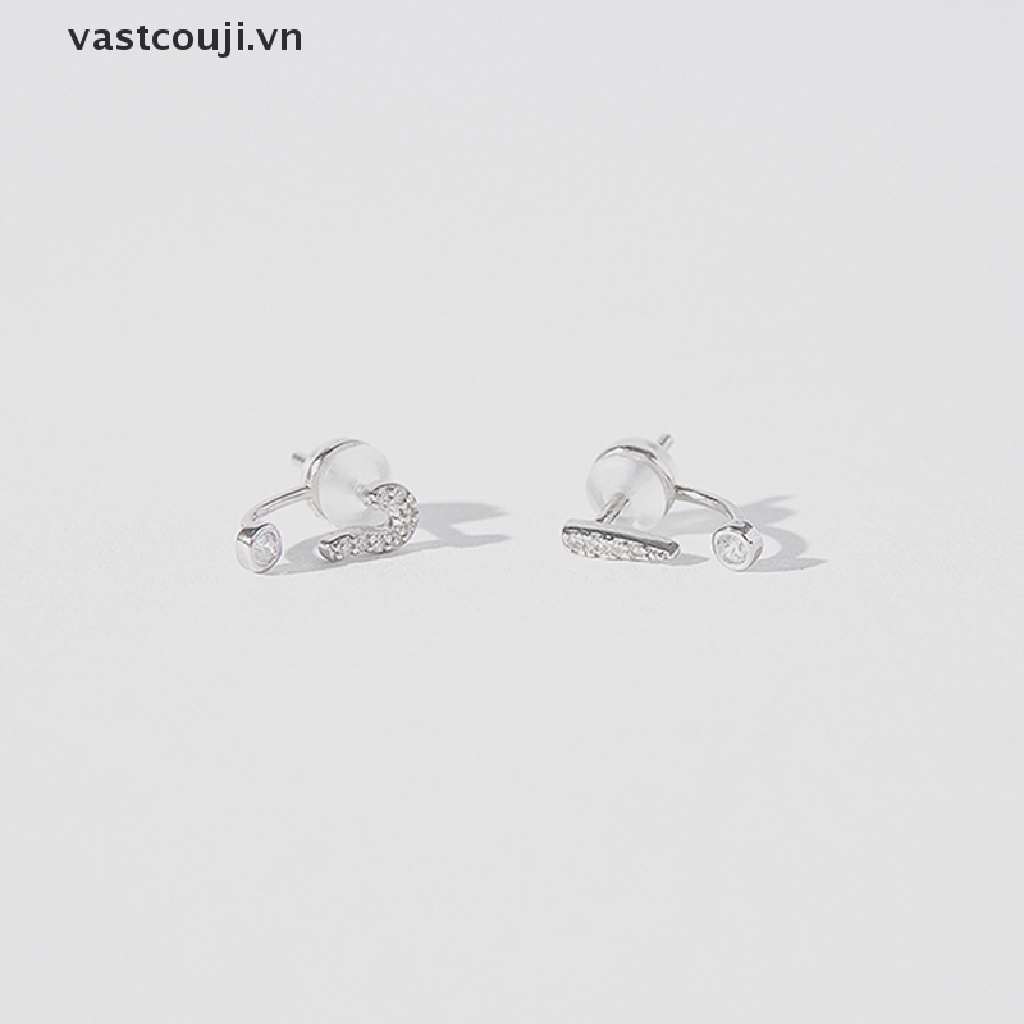 Bông Tai Đính Đá Pha Lê Màu Bạc Thời Trang Hàn Quốc Dành Cho Nữ