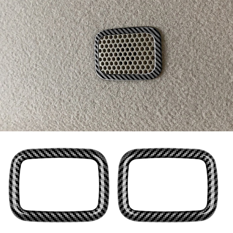 1 Cặp Miếng Dán Viền Loa Âm Thanh Trên Nóc Xe Hơi Bằng Sợi Carbon Cho Toyota Sienta 2022 2023 RHD