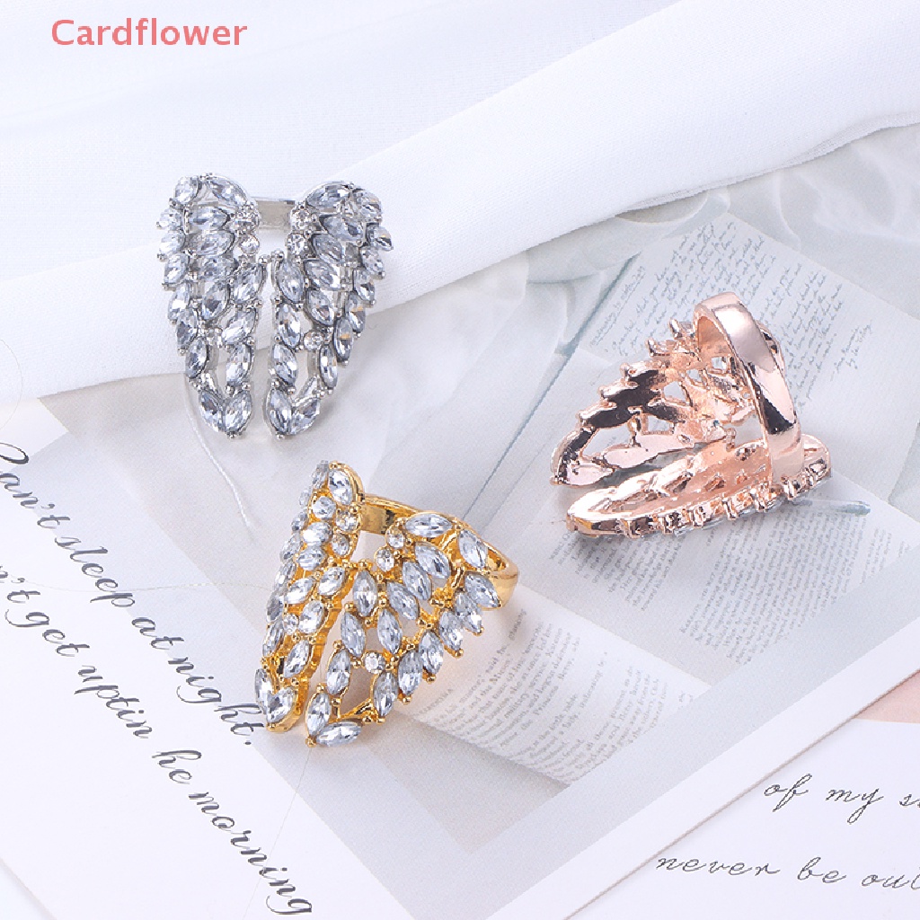 Nhẫn Hở Hình Lông Vũ Có Thể Điều Chỉnh Kích Cỡ Thời Trang < Cardflower > Mới