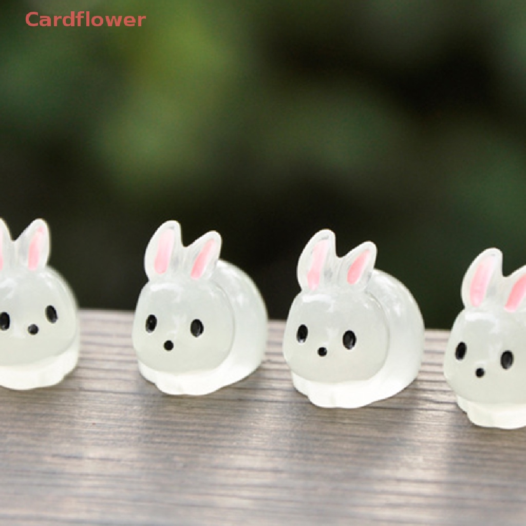 5 Thỏ Trắng Mini Phát Quang Trang Trí Tiểu Cảnh Mới