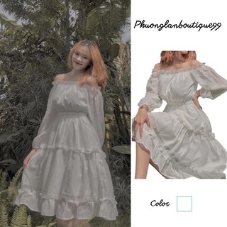 Váy babydoll, Váy xếp tầng ulzzang baby dáng dài Hàn Quốc công chúa bánh bèo dành bèo dành cho nữ PHULA V02