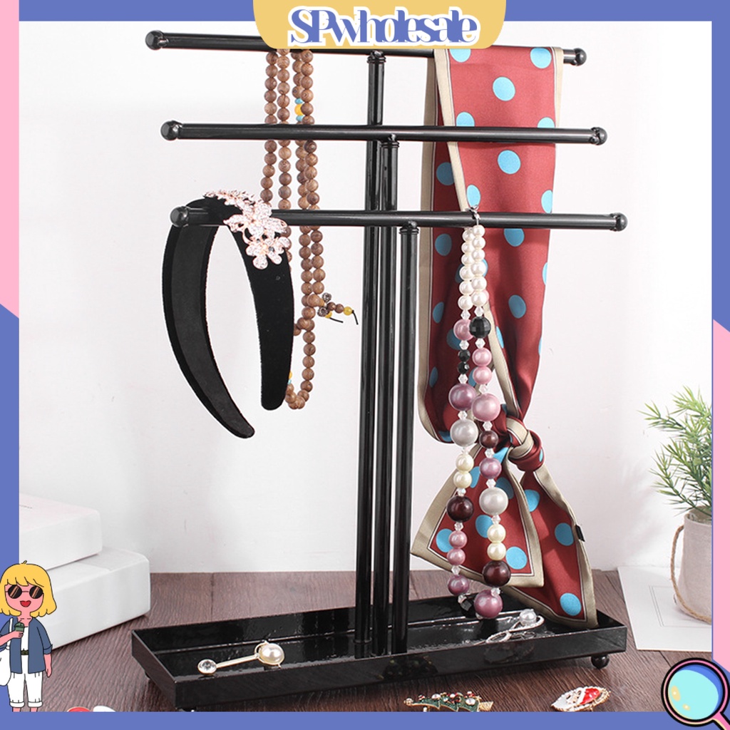 <SPwholesale> Giá Đỡ Trưng Bày Trang Sức Hình Chữ T Nhiều Tầng Dễ Lắp Ráp Tiết Kiệm Không Gian