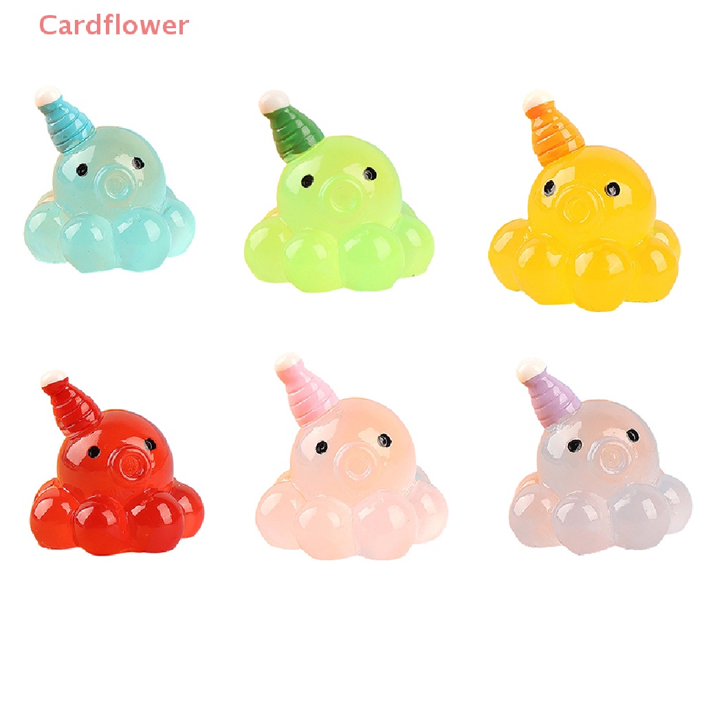 Bộ 2 Tượng Bạch Tuộc Mini Bằng Nhựa Phát Quang Trang Trí Sân Vườn