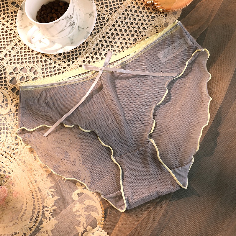 Quần Lót Tam Giác Phối Ren Lưới Siêu Mỏng Trong Suốt Thời Trang Mùa Hè Quyến Rũ Cho Nữ