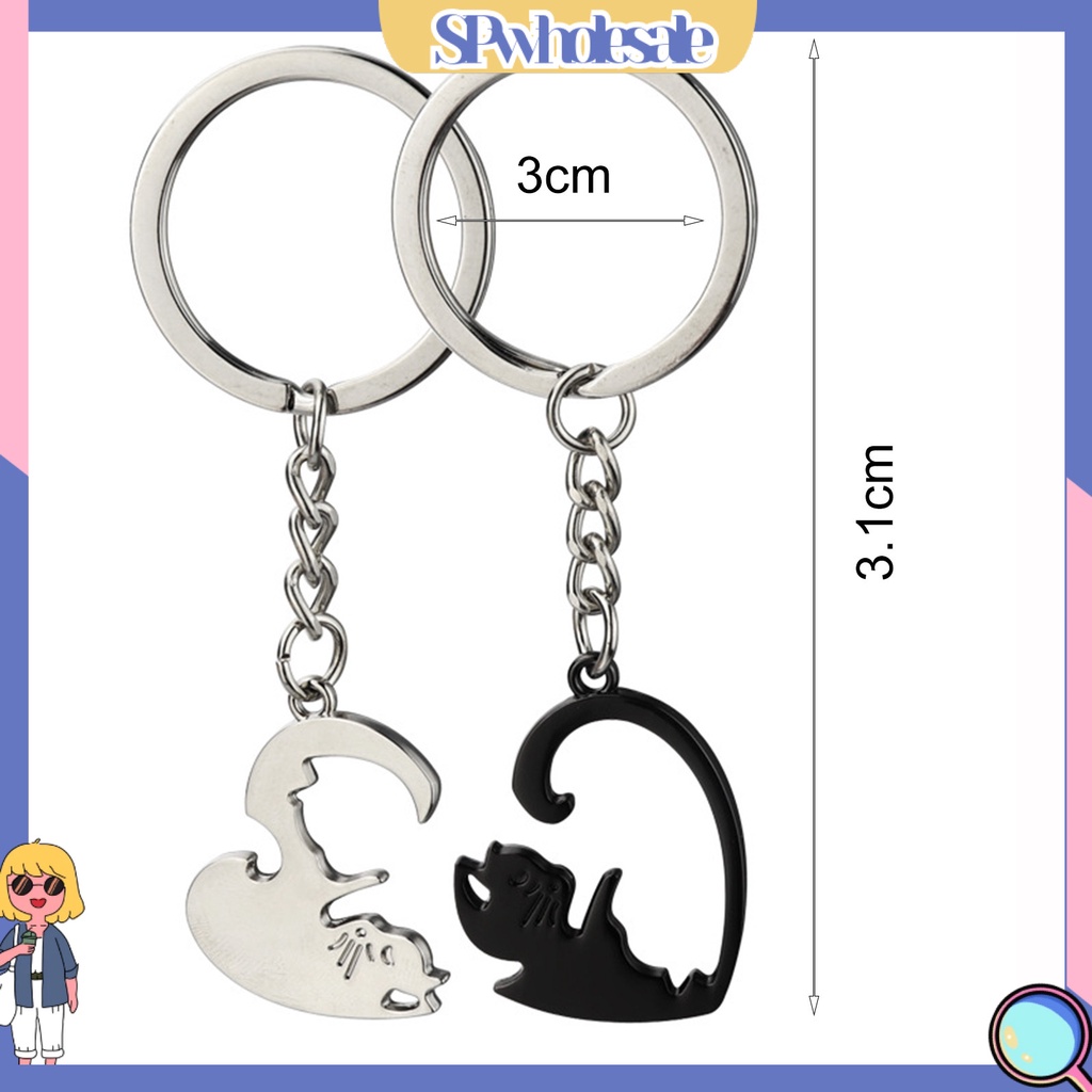 <SPwholesale> 2 Móc Khóa Hình Trái Tim Âm Dương Đa Năng