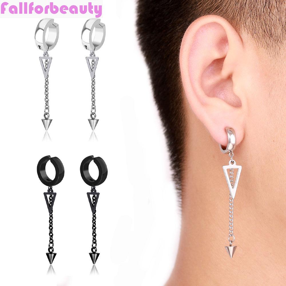 Khuyên Tai Dạng Kẹp Hình Tam Giác Không Gây Dị Ứng Bằng Thép Titan Phong Cách Punk Hiphop Thời Trang Cho Nam Và Nữ