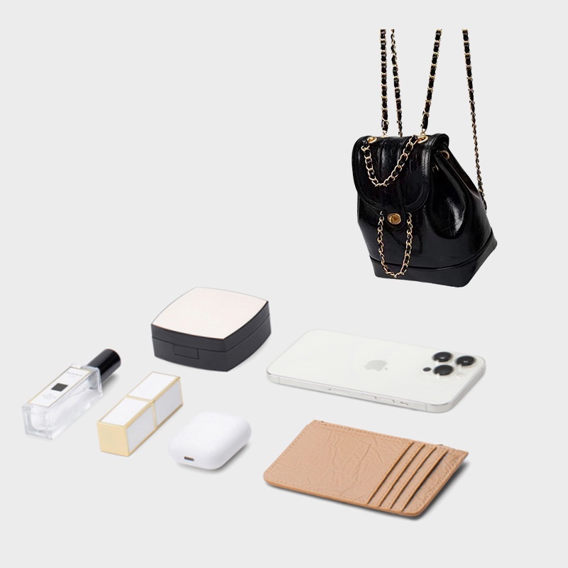 Ba Lô Mini Phối Dây Xích ,Thời Trang Hàn Quốc Phong Cách Thời Trang Mới 2023 Cho Nữ TTF805