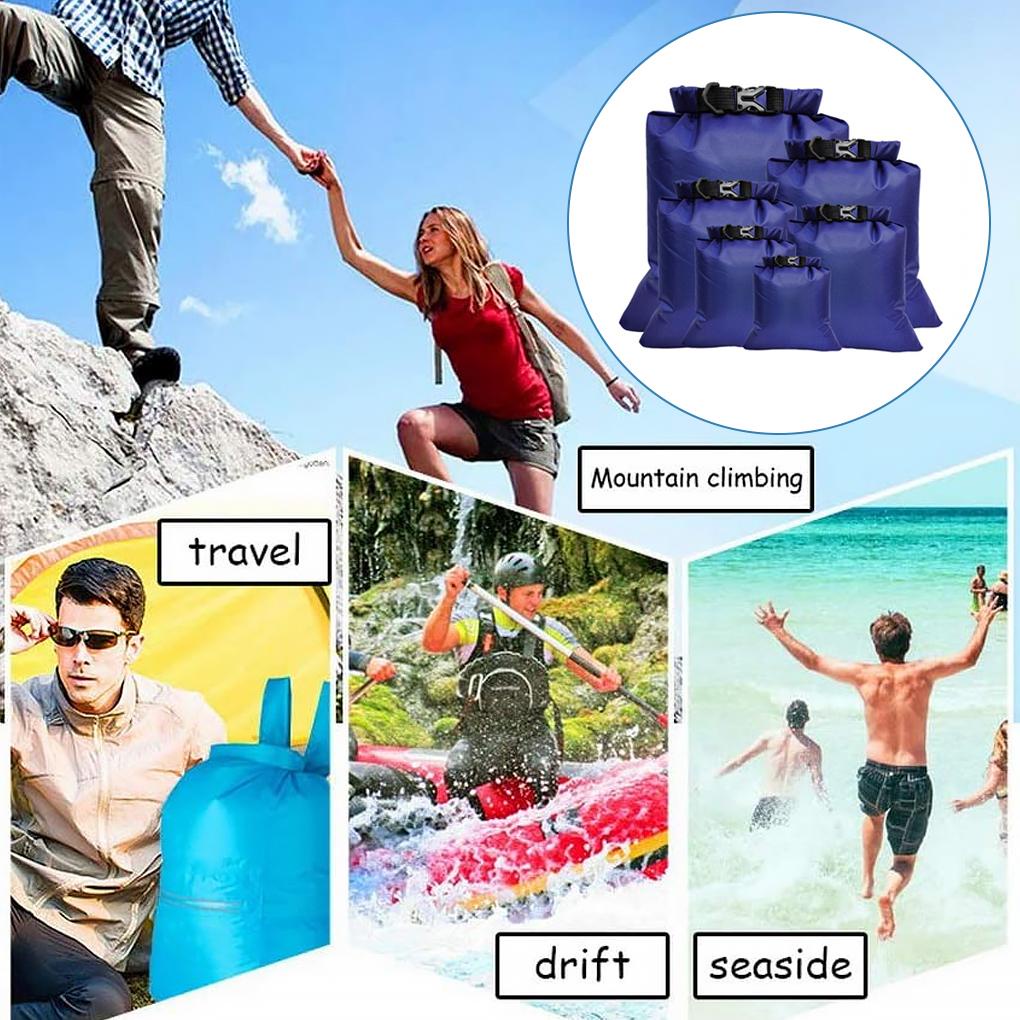 Set 1 / 2 / 6 Túi Đựng Sách Chống Thấm Nước Có Thể Gấp Gọn Tiện Dụng