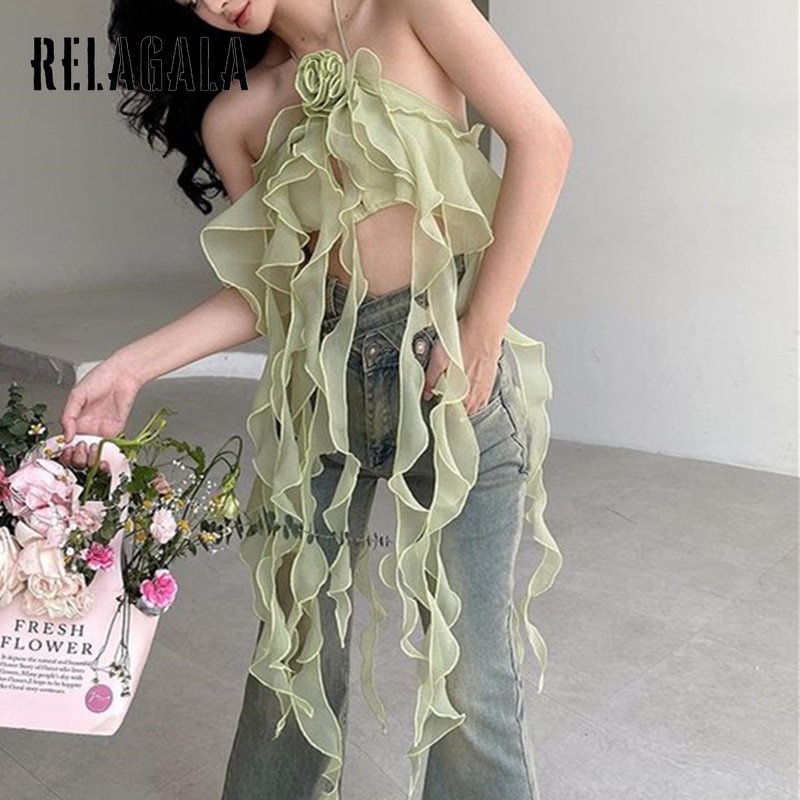 Áo Hai Dây In Hoa Màu Trơn Thời Trang Đường Phố Gợi Cảm Hàng Mới 2023 Dành Cho Bạn Nữ