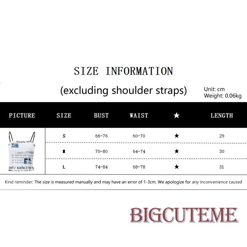 Áo Hai Dây Cổ Vuông In Họa Tiết Chữ Thời Trang Cho Nữ