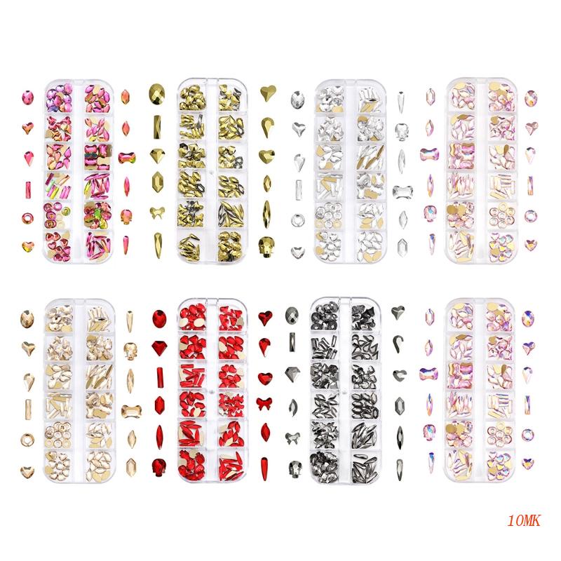 Hộp 120 Viên Đá Đính Trang Trí Móng Tay Lấp Lánh DIY
