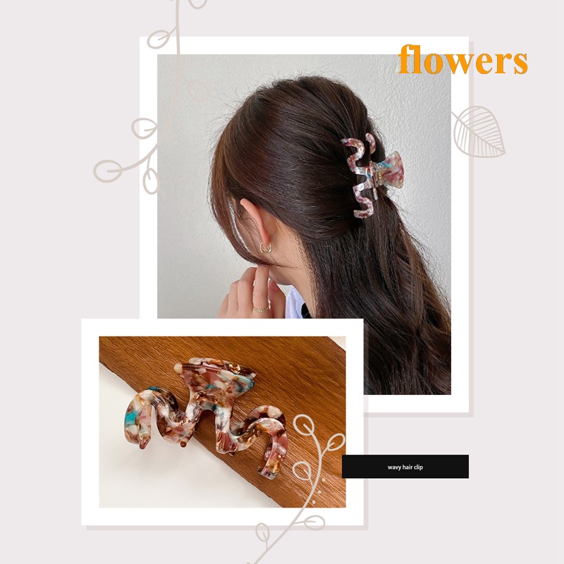 Kẹp Tóc Hình Hoa 11Cm Màu Đen Chống Trượt Cho Nữ