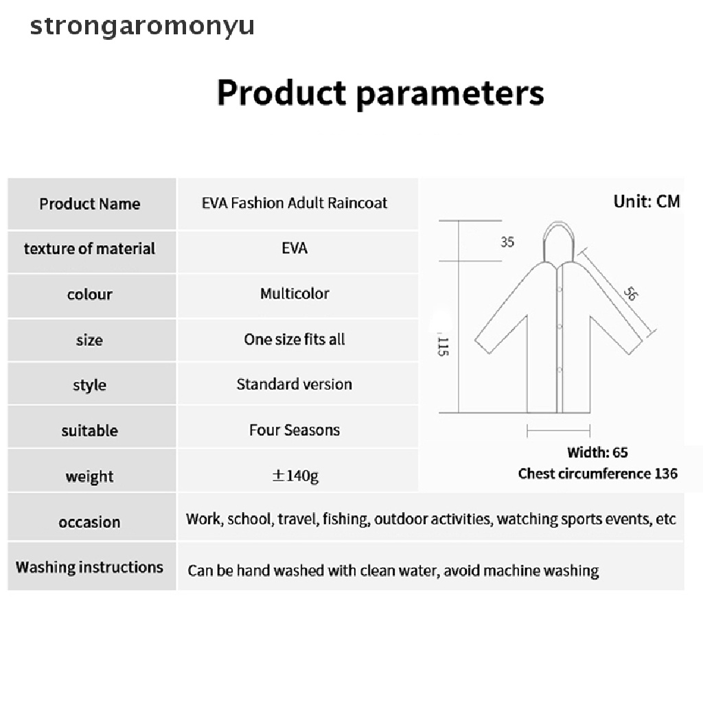Áo Mưa Dày Dặn Chống Thấm Nước Có Mũ Trùm Tiện Dụng Cho Nam Và Nữ