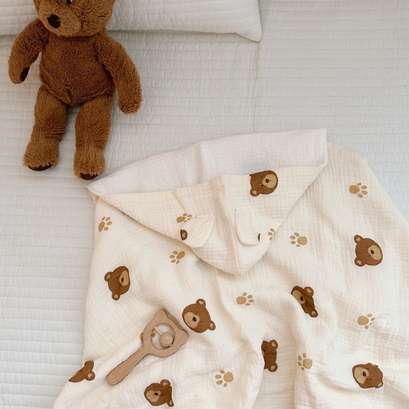 Khăn Tắm Cotton 4 Lớp Thấm Hút Mồ Hôi Siêu Mềm Mại Cho Bé Sơ Sinh