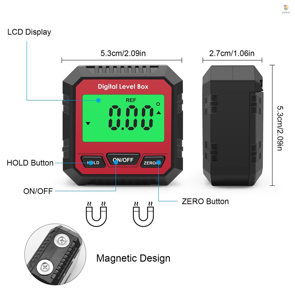 Thước Đo Góc Kỹ Thuật Số Với Đế Nam Châm Chuyên Dụng Cho Làm Mộc