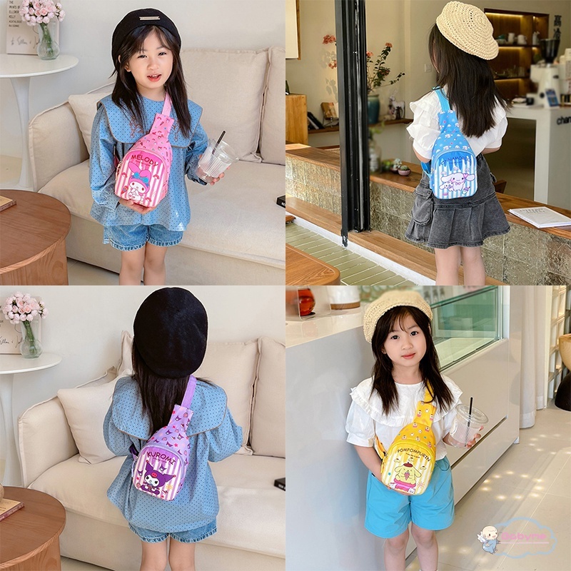 Túi Đeo Chéo Nhỏ Gọn Nhẹ In Họa Tiết Hoạt Hình Phong Cách Hàn Quốc Cho Bé Gái