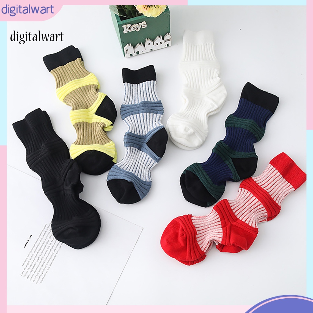 Kỹ Thuật Số| Vớ Thể Thao Dài Bằng Vải Cotton Mềm Nhẹ Thoáng Khí Màu Tương Phản Nhanh Khô Độ Co Giãn Cao Thoải Mái Cho Nam