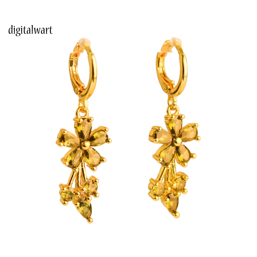 Kỹ Thuật Số| 1 Đôi Bông Tai Tròn Đính Đá Zircon Bằng Đồng Tinh Xảo Quyến Rũ Dành Cho Cuộc Sống Hàng Ngày